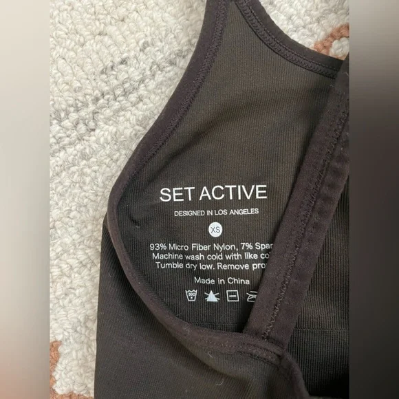 SET Active Dark Brown Leggings and Sports Bra - Picture 3 of 5